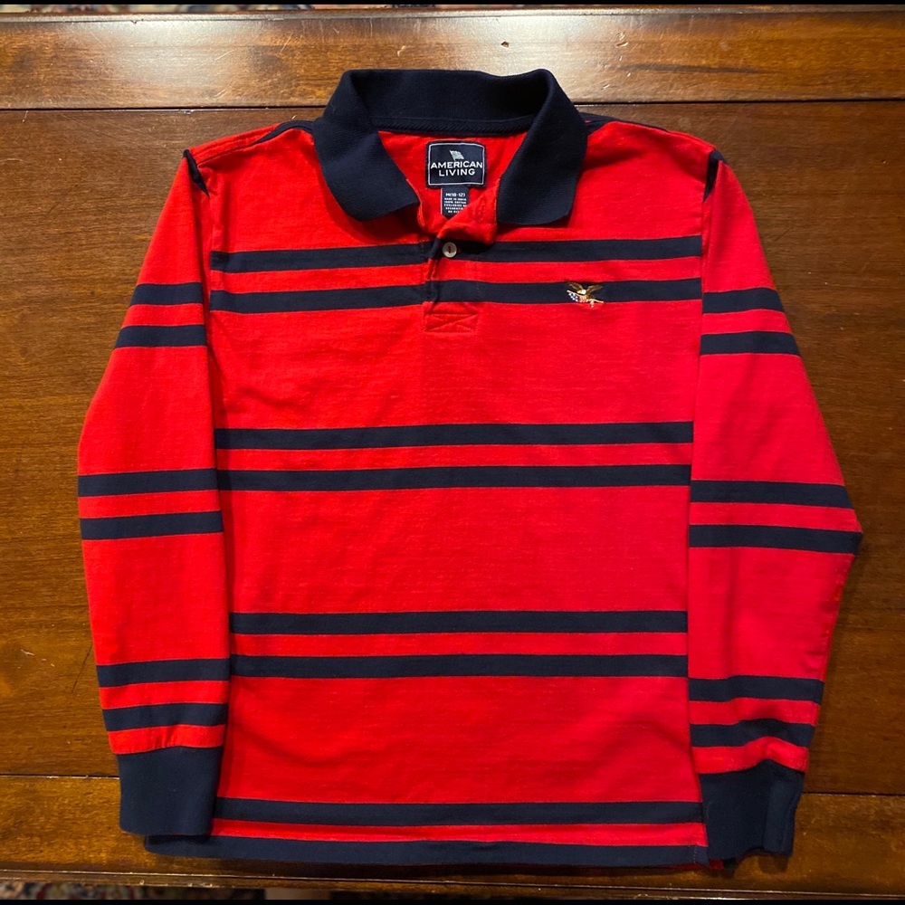 Boys American Living Rugby Shirt Medium 10-12